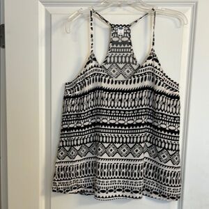 Patterned Black and White Women's Top size medium by Old Navy